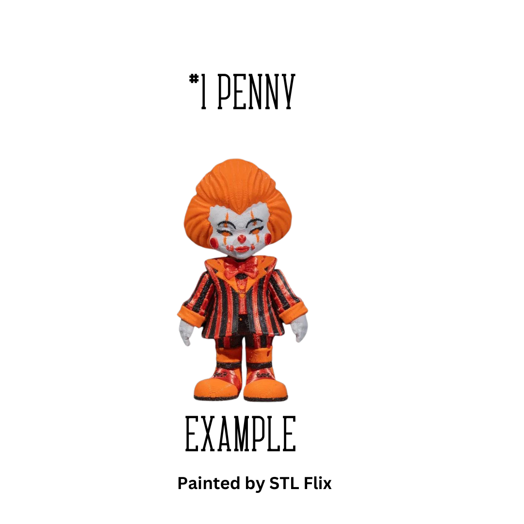 Articulated 3D Printed Clown Figure - DIY Painting Kit - Creepy Circus